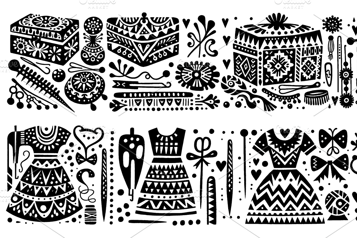 Vintage Tailor Folk Art, a Decorative Illustration by devastd (Photo 5 of 28)