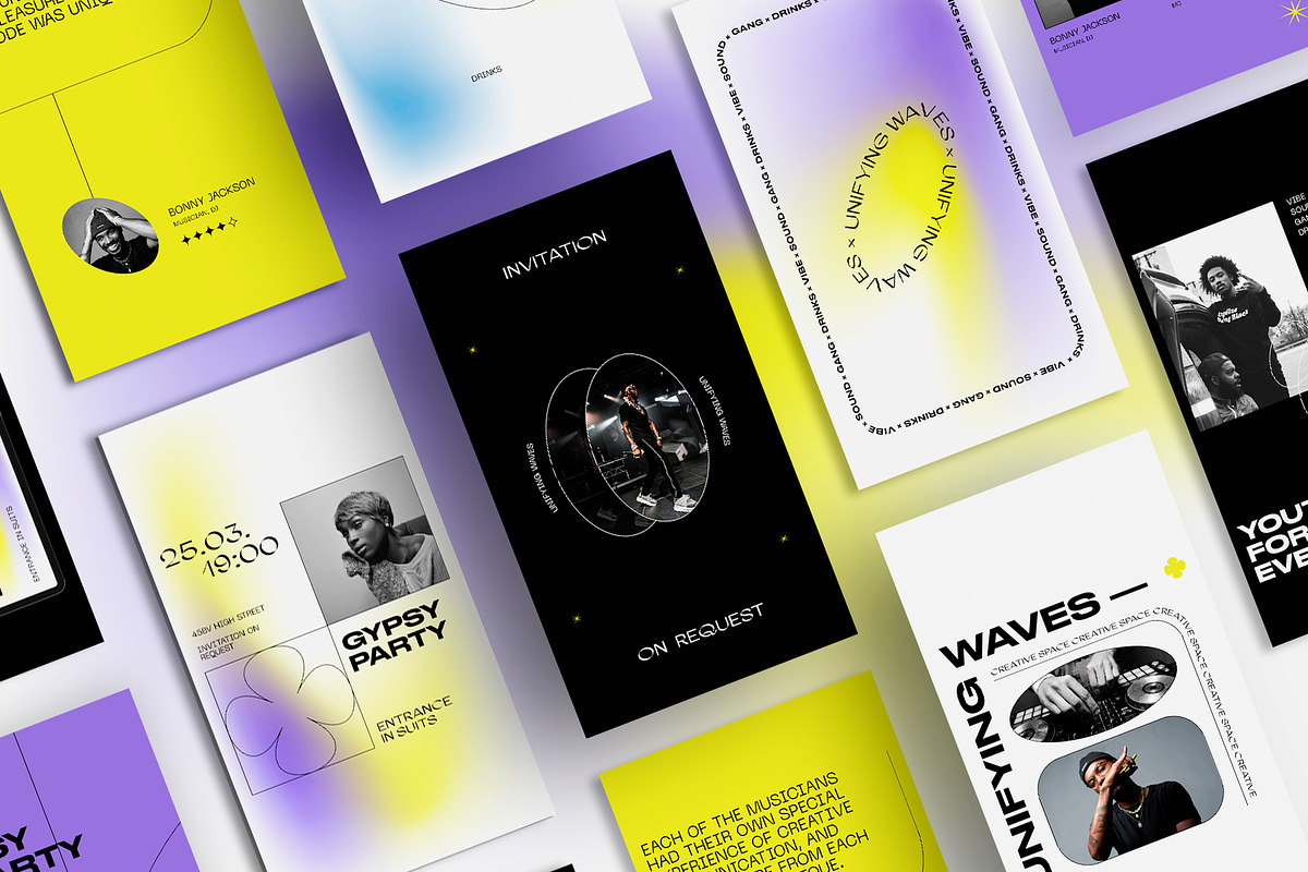 UNIFYING WAVES Instagram Templates, a Social Media Template by BlancheStudio (Photo 2 of 10)