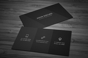 Dark Black Individual Business Cards