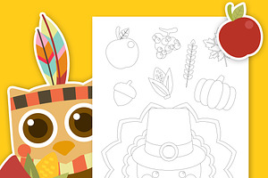 OWL-ble Gobble Coloring Pages