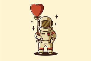 Romantic Astronaut T-Shirt Design