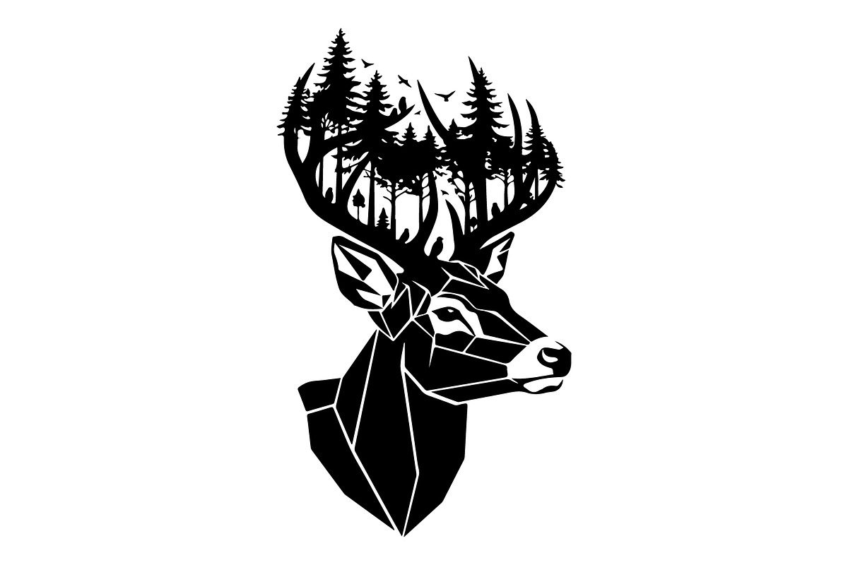 Deer Antler Silhouette Bundle, an Object Illustration by yasushie (Photo 24 of 31)