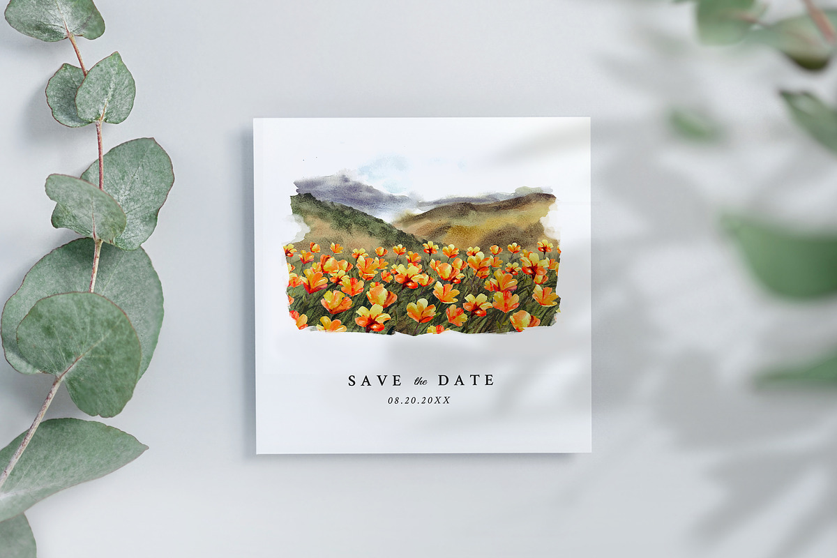 Watercolor Flowers & Landscapes, an Object Illustration by Yorda Studio (Photo 6 of 10)