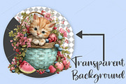 Whimsical Summer Cats Clipart Bundle, an Illustration by Canvas Craft (Thumbnail 2 of 7)