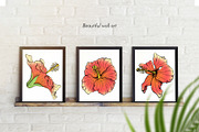 Hibiscus Flower Ink Line Art Drawing, an Object Graphic by Rose Design (Thumbnail 5 of 11)