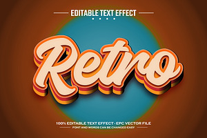 Retro 3D editable text effect, a Layer Style Add-On by nicemorning