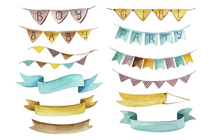 Festive decor watercolor, an Object Graphic by Dessign Sells