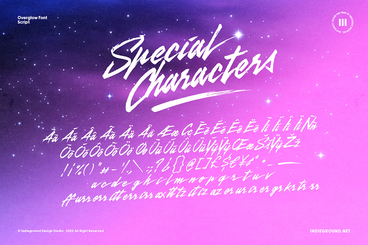 Overglow Font, a Script Font by Indieground Design Inc. (Photo 8 of 9)