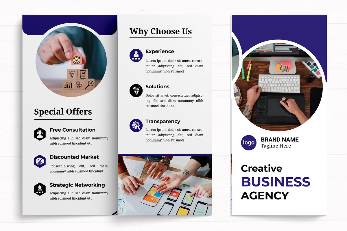 Business Agency Trifold Brochure, a Brochure Template by MightyDesign (Photo 2 of 7)