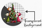 Whimsical Christmas Cats Clipart, an Illustration by Canvas Craft (Thumbnail 2 of 6)