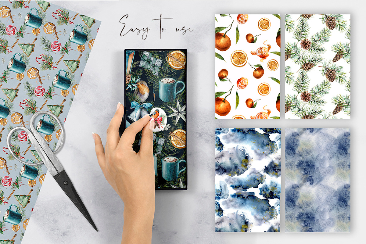 Elegant Christmas patterns bundle, a Seasonal Illustration by Yuliya Derbisheva (Photo 9 of 10)