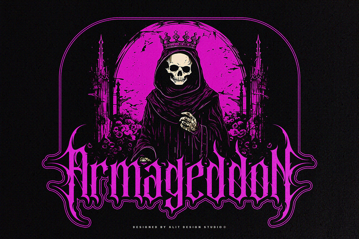Nortnoh Metal Modern Typeface, a Blackletter Font by alit design (Photo 8 of 20)