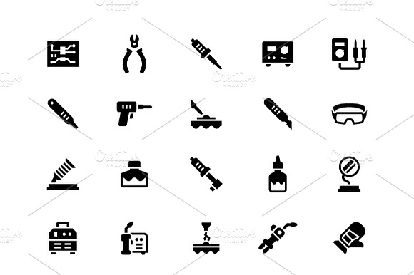 Set Icons Of Welding And Soldering