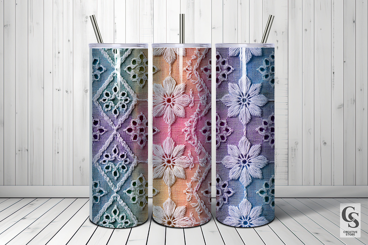 Pastel Chikankari Embroidery Pattern, a Pattern Graphic by Creative Store (Photo 5 of 5)