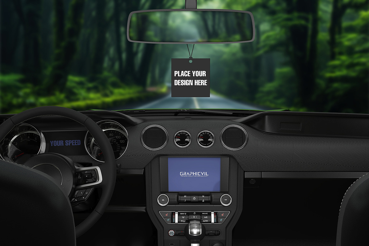 6 Car air freshener Mockup Aroma, a Merchandise Mockup by GraphicVil (Photo 4 of 11)