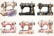 Vintage Sewing Machine Clipart, an Illustration by Libby Wishes (Thumbnail 5 of 5)