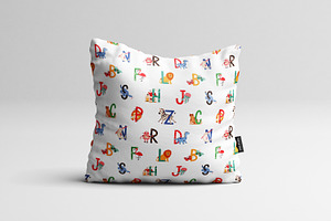 Seamless Pattern With Cute Alphabet