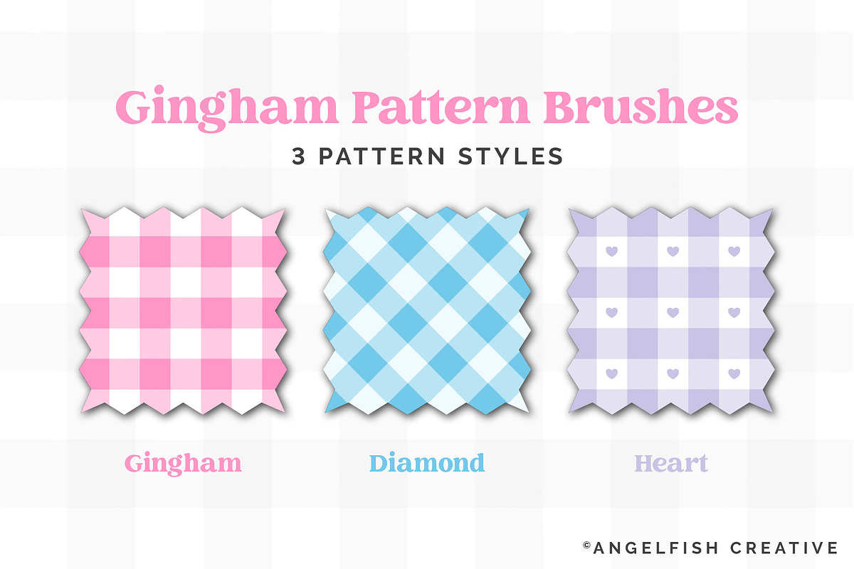 Gingham Pattern Procreate Brushes, a Brush Add-On by AngelfishCreative (Photo 2 of 9)