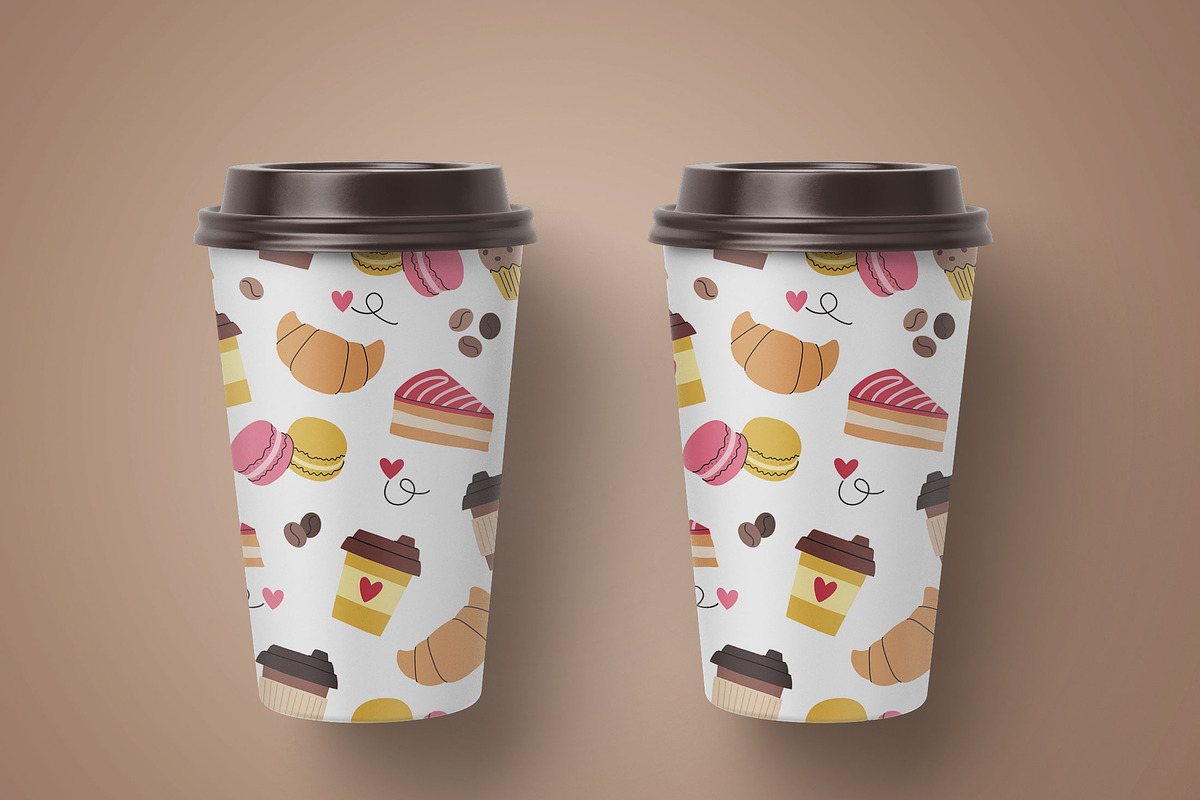 Cartoon Coffee Patterns, a Pattern Graphic by Barsuk's Shop (Photo 2 of 2)