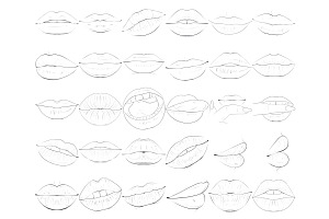 Lips Mouths Set 1 Procreate Brush