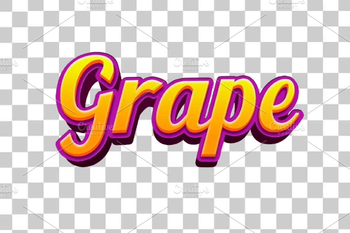 Grape 3D Text Effect – Editable PSD, a Layer Style Add-On by TrueVector (Photo 2 of 2)