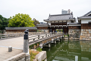 Traditional architecture of Hiroshima Castle and moat in Japan, an Architecture Photo by GoodGoods