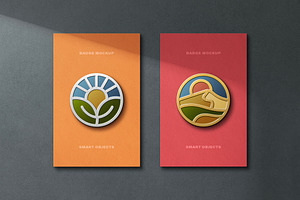 Metallic Enamel Pin Mockup, a Merchandise Mockup by Design Squad