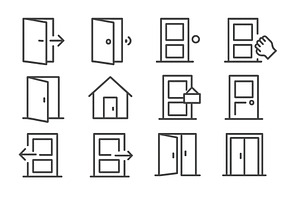 Different types of doors with, an Object Illustration by ZinetroN