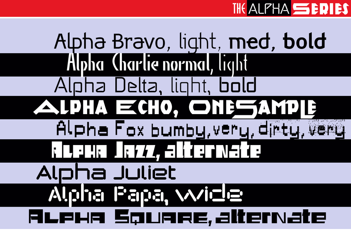 Alpha Series Font Collection, a Sans Serif Font by Wiescher Design