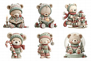Christmas Teddy Bear Clipart, an Illustration by Daily.Designs (Thumbnail 3 of 5)