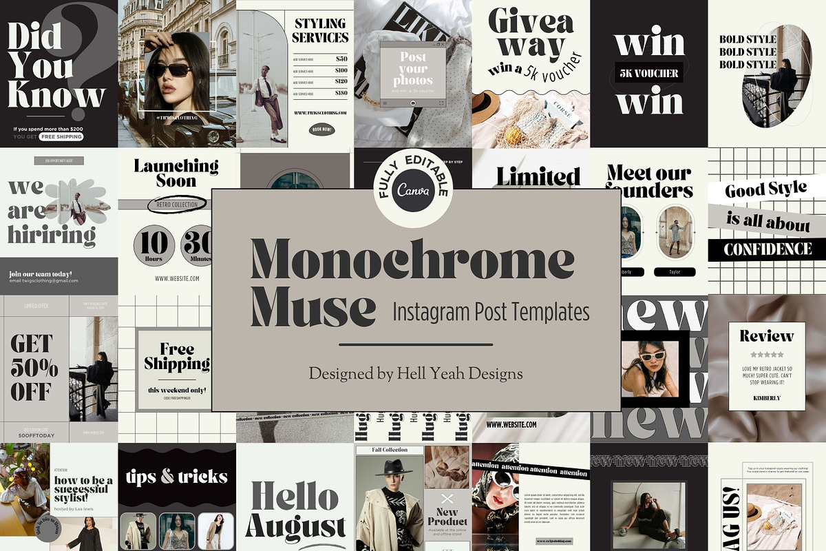 Monochrome Muse Starter Branding Kit, a Branding & Logo Template by Hell Yeah Designs (Photo 9 of 16)