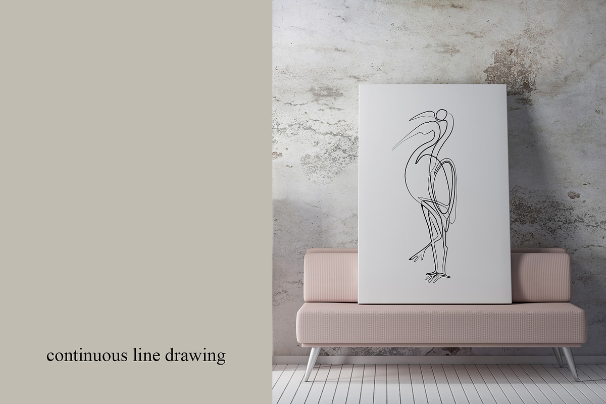 Set of 4 Heron One line Art, an Animal Illustration by Anastasiia_Dzhioeva (Photo 3 of 3)