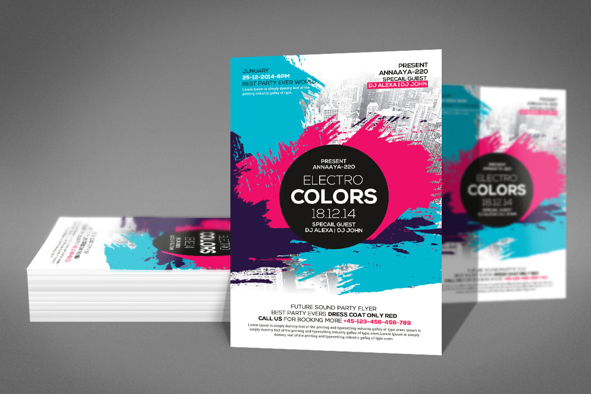 Electro Color Flyer, a Flyer Template by Graphic Templates