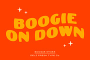 Boogie Shoes: A Retro Poster Font, a Sans Serif Font by DeliFreshTypeCo. (Thumbnail 5 of 5)
