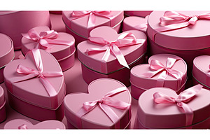 captivating pink gift boxes ai, a Background Photo by pikepicture