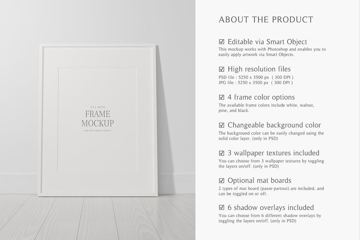 3x4 Frame Mockup Portrait, a Household Mockup by Lelu Art Design (Photo 6 of 11)