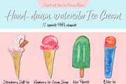 Hand-drawn Watercolor Ice Cream, an Illustration by U + Me Studio (Thumbnail 6 of 14)