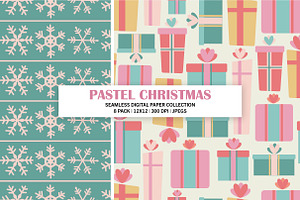 Pastel Pink Christmas Digital Paper