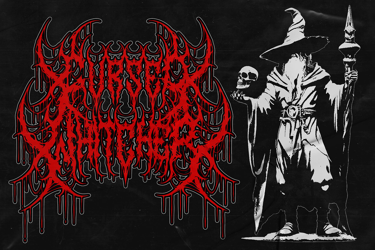Sorcera Death Metal Font, a Blackletter Font by Fonday Studio (Photo 7 of 19)