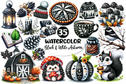 Black & White Autumn Clipart, an Illustration by Dream Creation (Thumbnail 1 of 4)