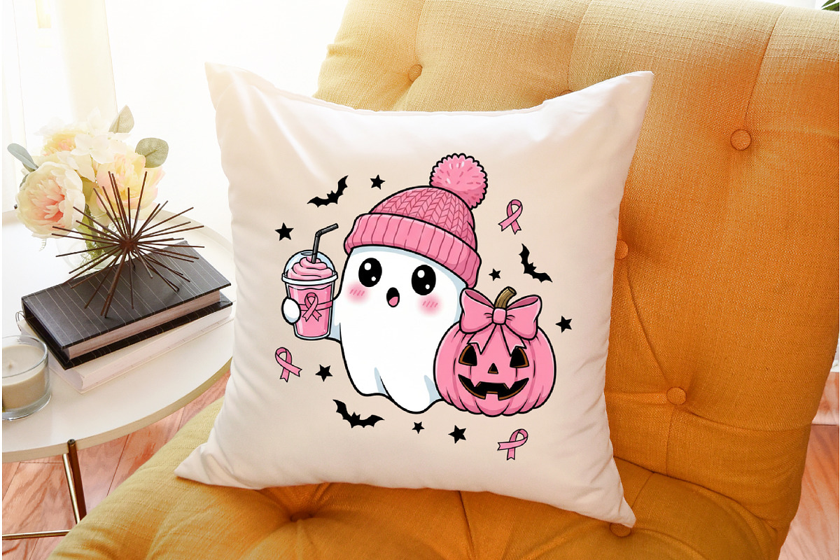 Spooky Ghost Breast Cancer Halloween, an Illustration by designcity5 (Photo 2 of 8)