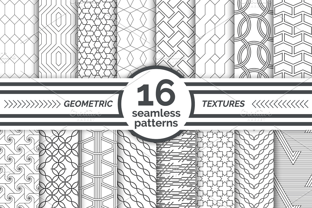 Geometric seamless patterns. Big set, a Pattern Graphic by pattern shop (Photo 1 of 17)