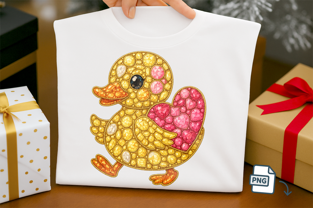 Faux Rhinestone Duck PNG