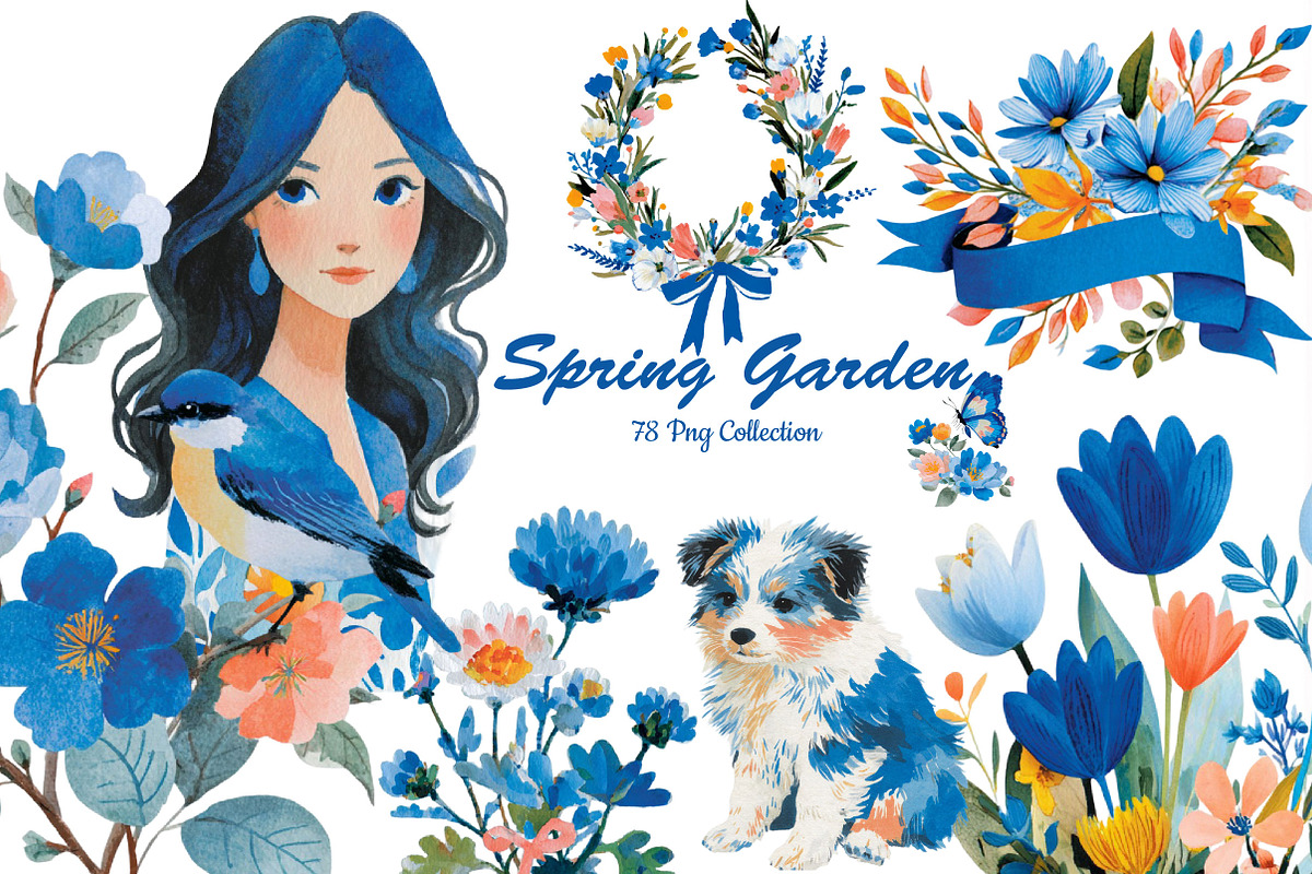 Coquette Spring Garden Clipart, an Illustration by DreamCafeArt (Photo 1 of 10)