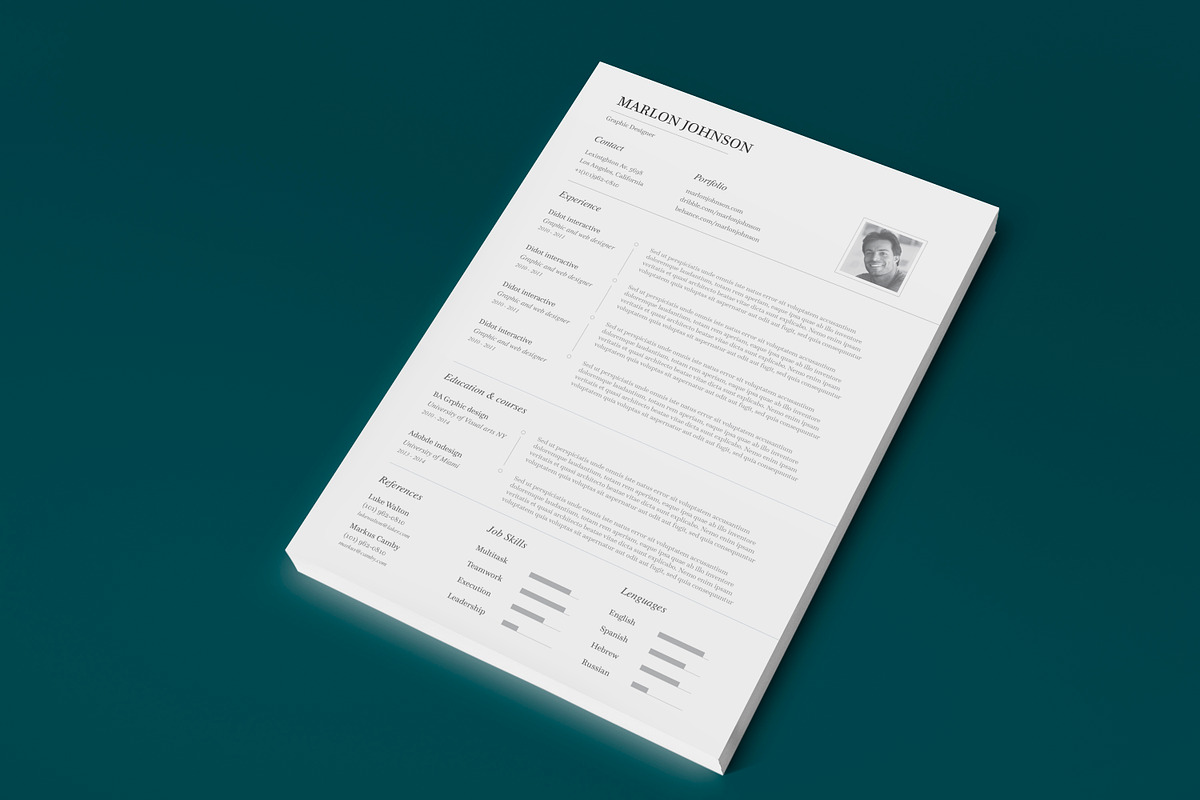 Elegance | Simple Elegant Resume, a Resume Template by Adam Raber (Photo 3 of 3)
