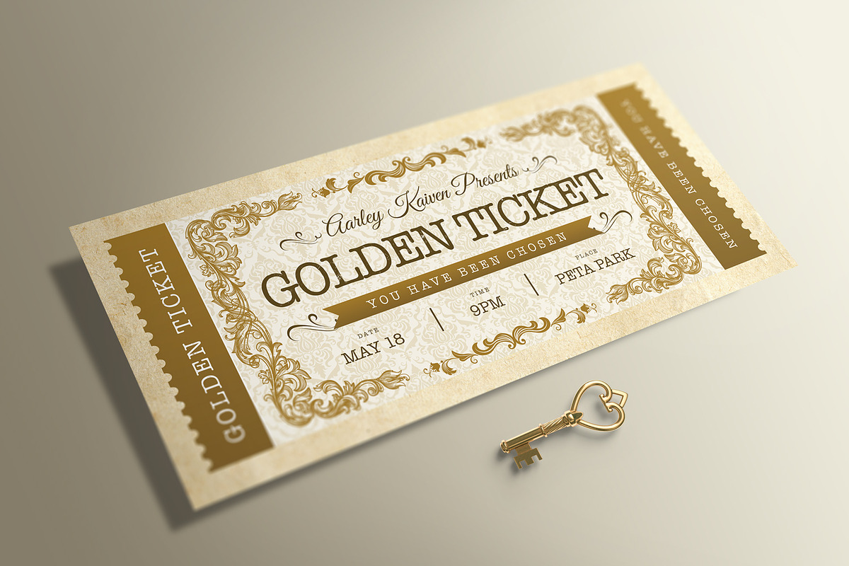 Vintage Golden Ticket, a Card Template by Aarley Kaiven (Photo 2 of 4)