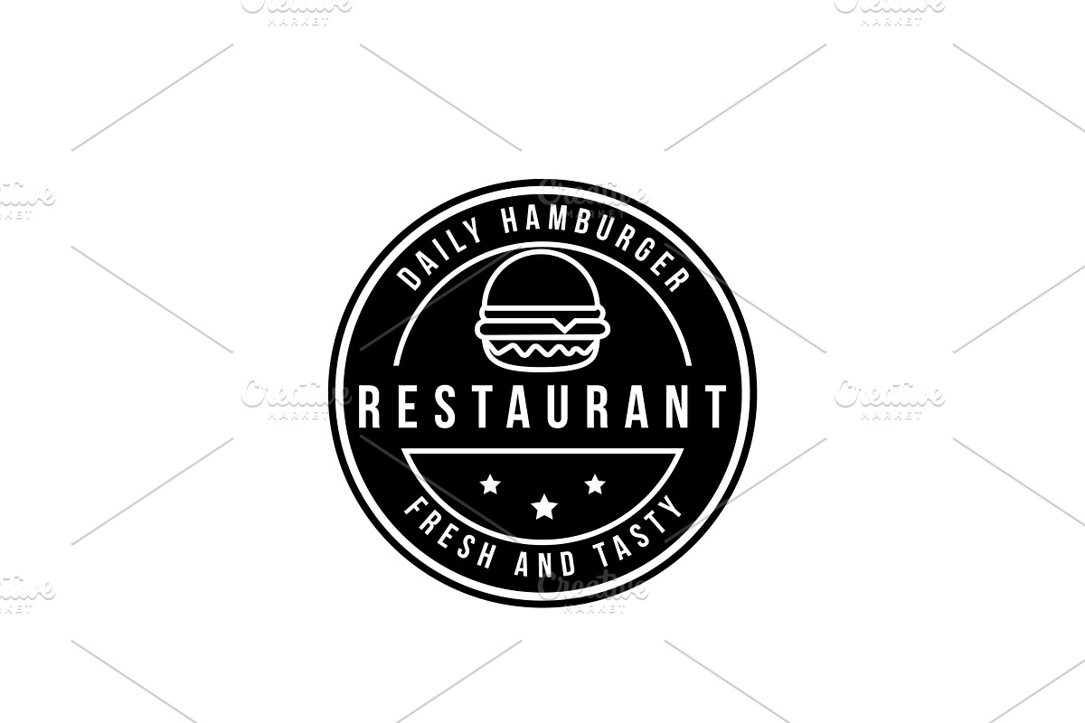 Vintage Burger Restaurant Logo