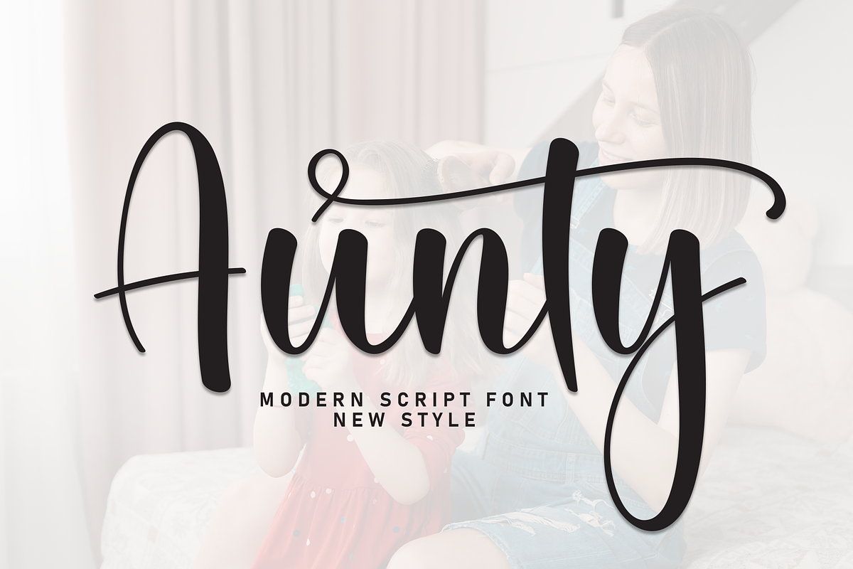 Aunty | Script Font, a Handwritten Font by Scratchones (Photo 1 of 9)