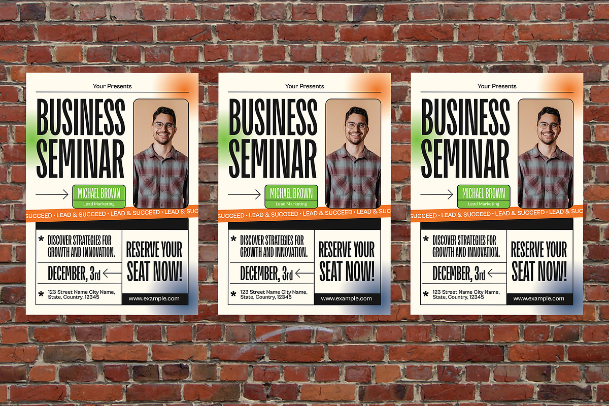 Art Deco Business Seminar Flyer Set, a Flyer Template by Aiyari Graphic (Photo 3 of 3)