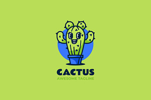 Cactus Mascot Cartoon Logo, a Branding & Logo Template by Artnivora.Std
